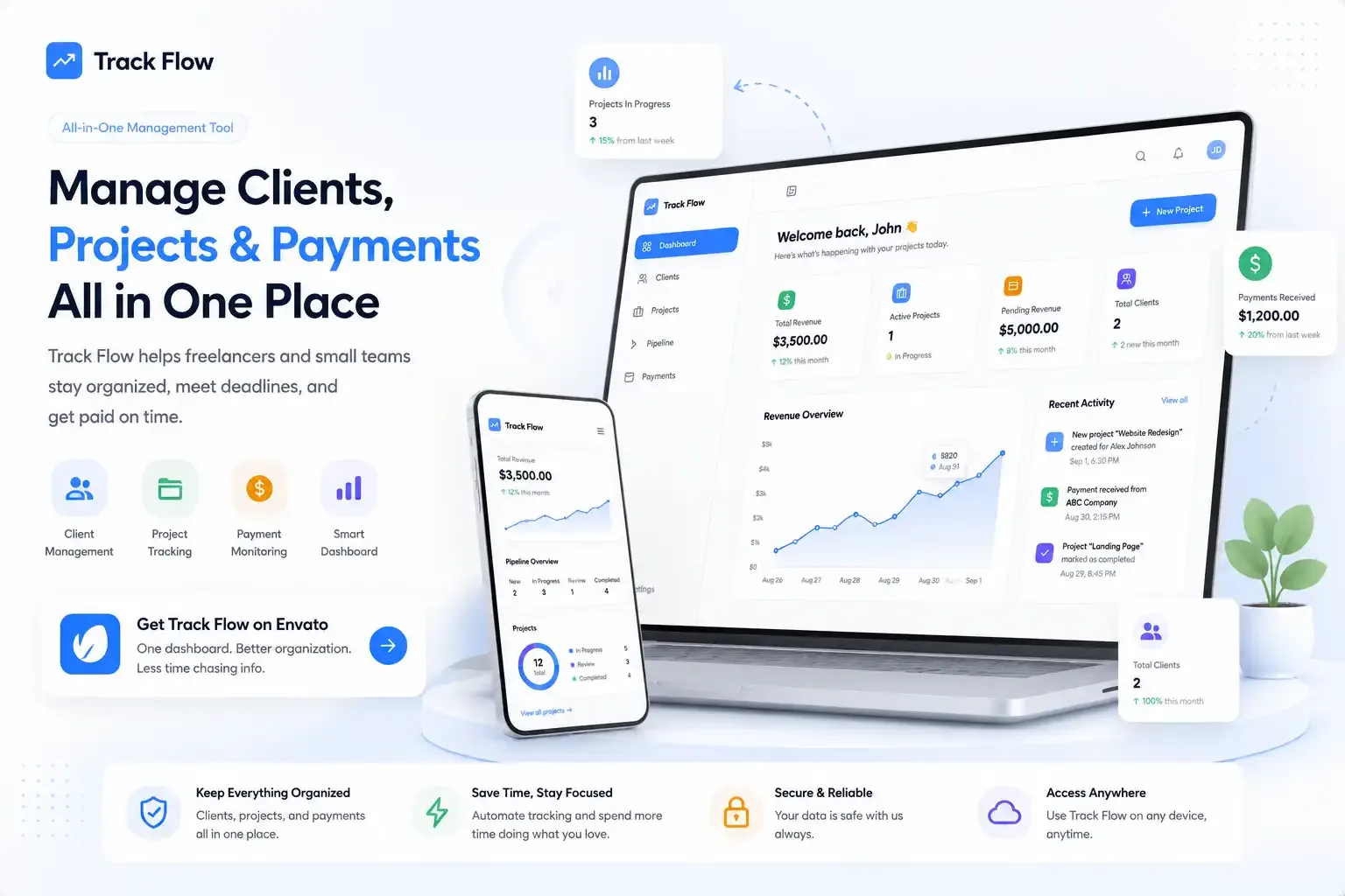 Track Flow: The Best Mobile Responsive HTML5 Freelance Management Tool for Agencies & Freelancers