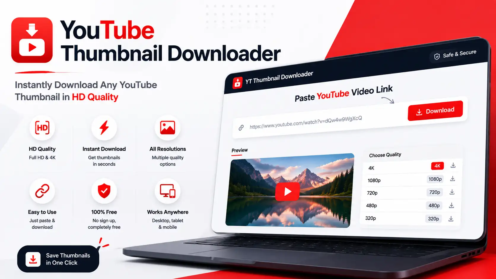 YouTube Thumbnail Downloader – Instant HD Thumbnail Saver