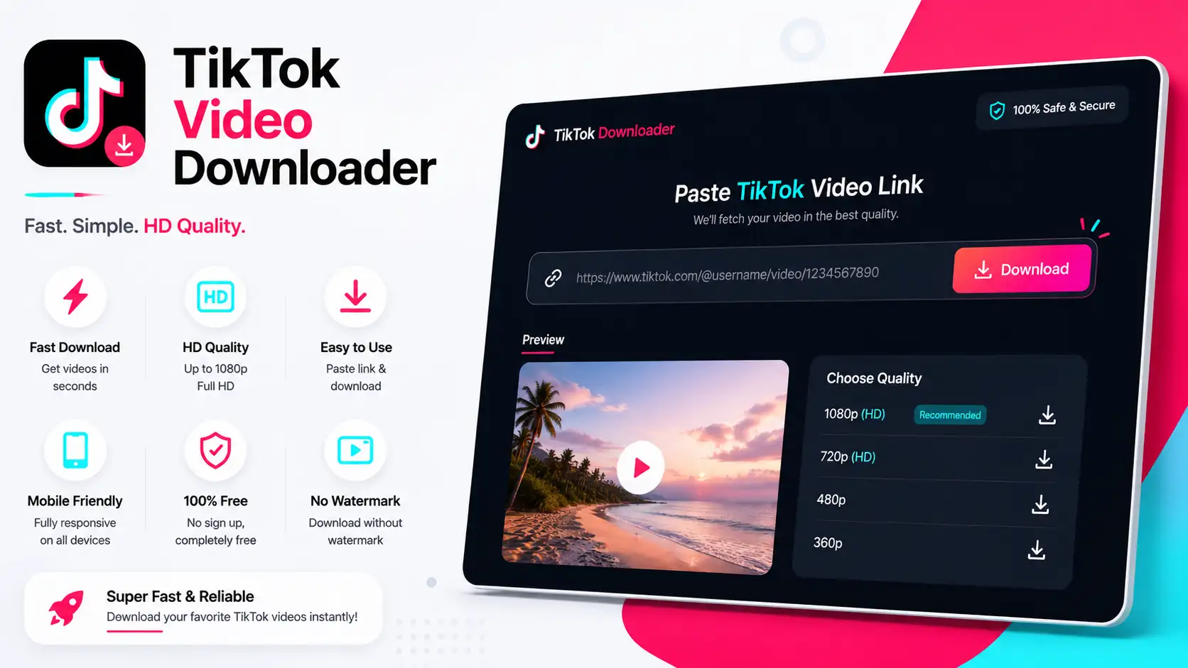 TikTok Video Downloader Kit — Fast & Responsive HTML5 Tool
